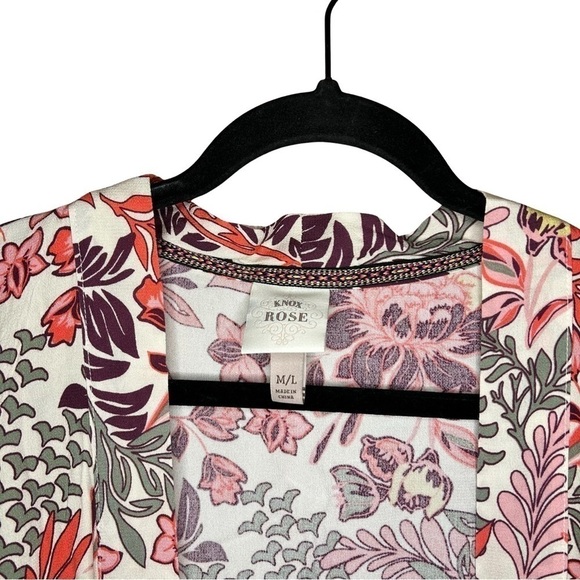 Knox Rose Floral Print Kimono Open Jacket - M/L - Picture 4 of 5